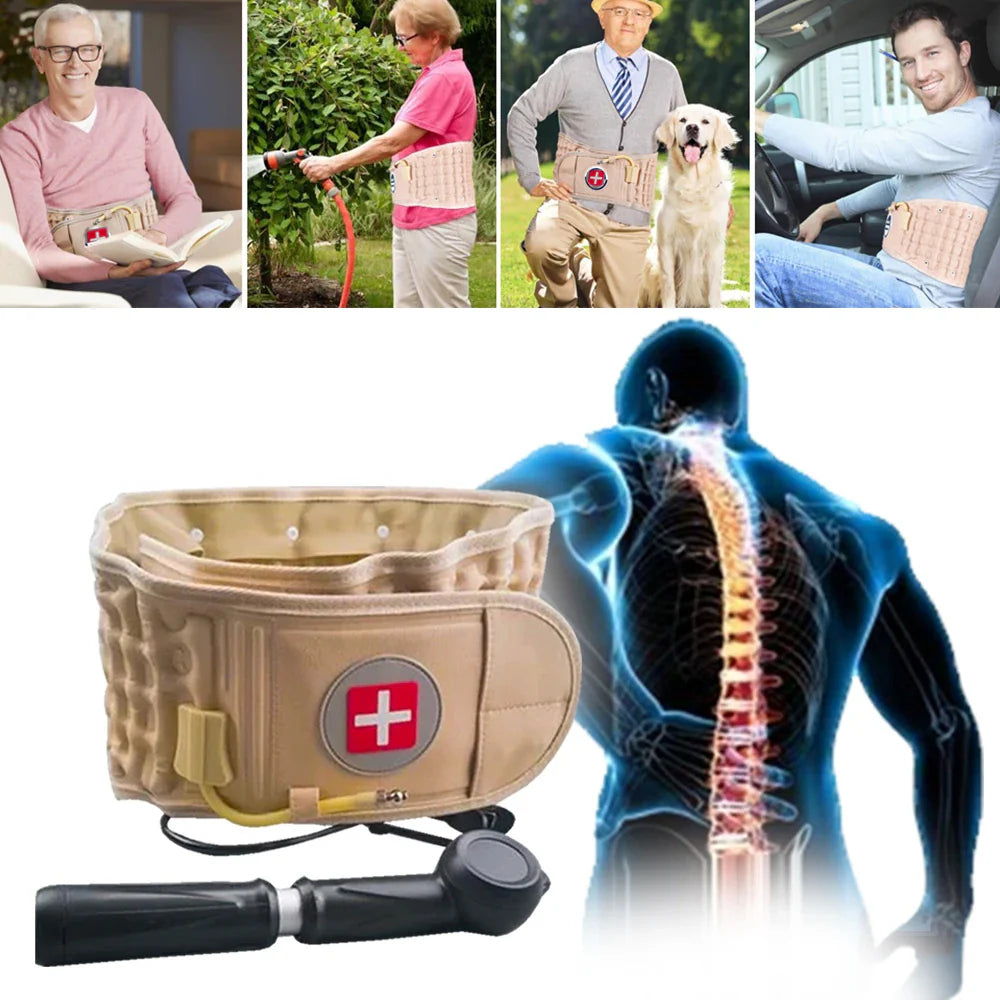 Adjustable Inflatable Waist Brace - Lumbar Spine Traction Belt for Men & Women